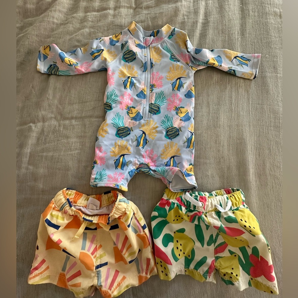 Janie and Jack and Hanna Andersson 6-12 month Boys Swim Bundle